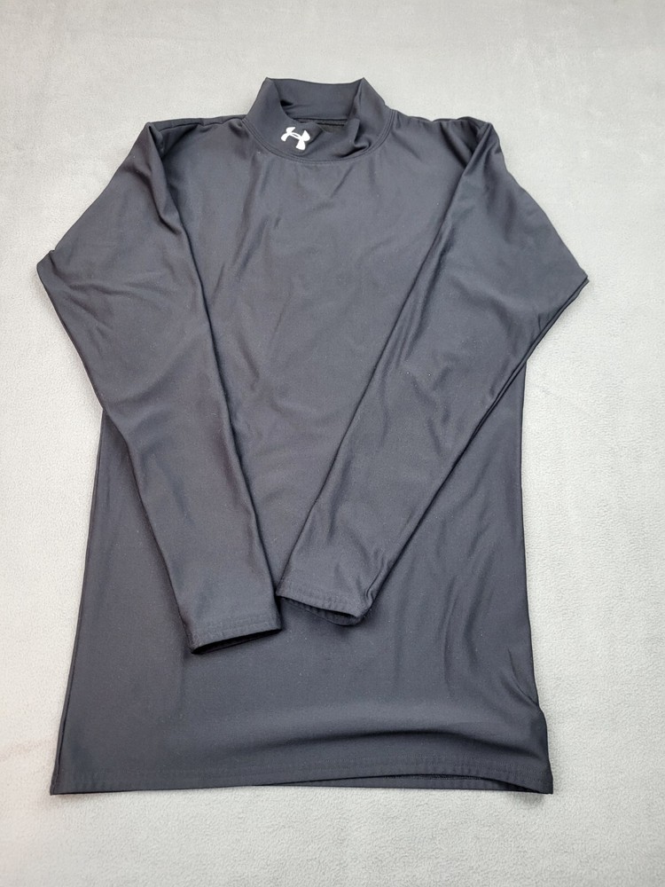 Under Armour Compression Shirt Mens Large Black Stretch Lightweight Training