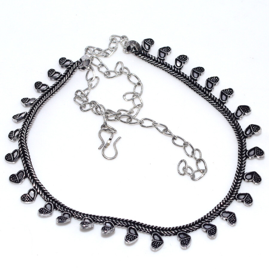 Vintage Tribal Style 925 Silver Plated Traditional Choker Necklace 17