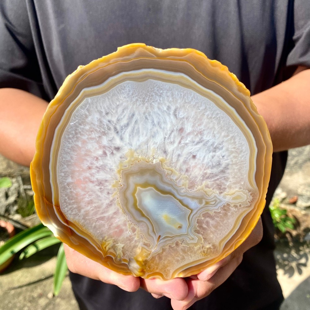 456G Natural beautiful agate Geode Druzy Slice Extra large gemstone decoration -