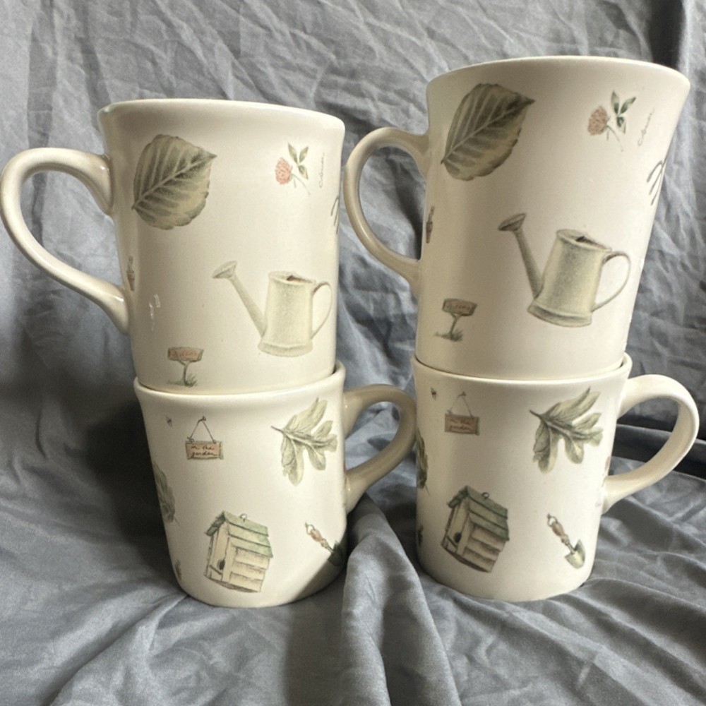 Pfaltzgraff Portfolio Naturewood Ceramic Coffee Mugs Set of 4