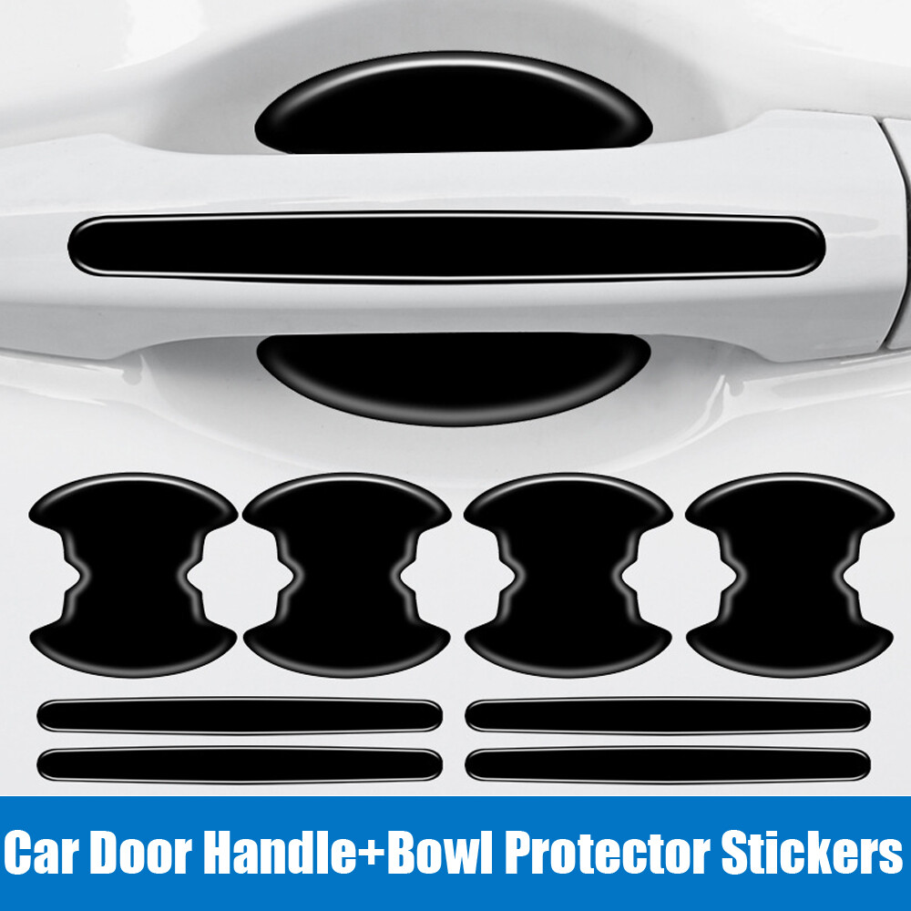 8Pcs Car Accessories Door Handle Bowl Protective Sticker Anti-scratch Decal Set