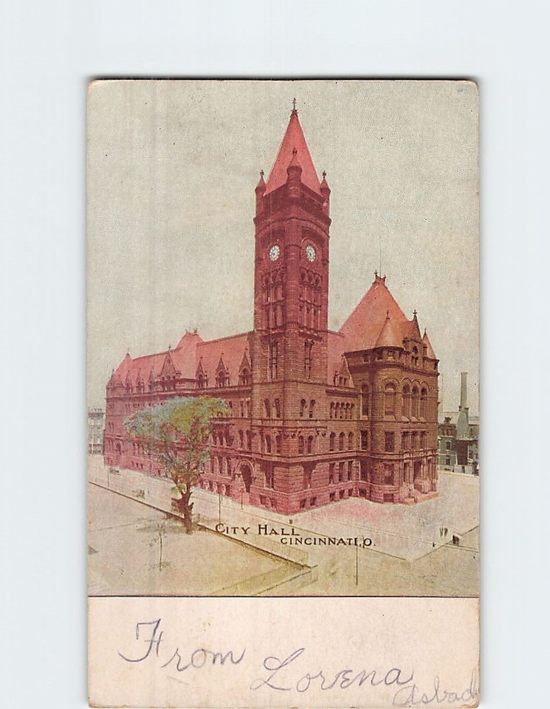 Postcard City Hall Cincinnati Ohio USA