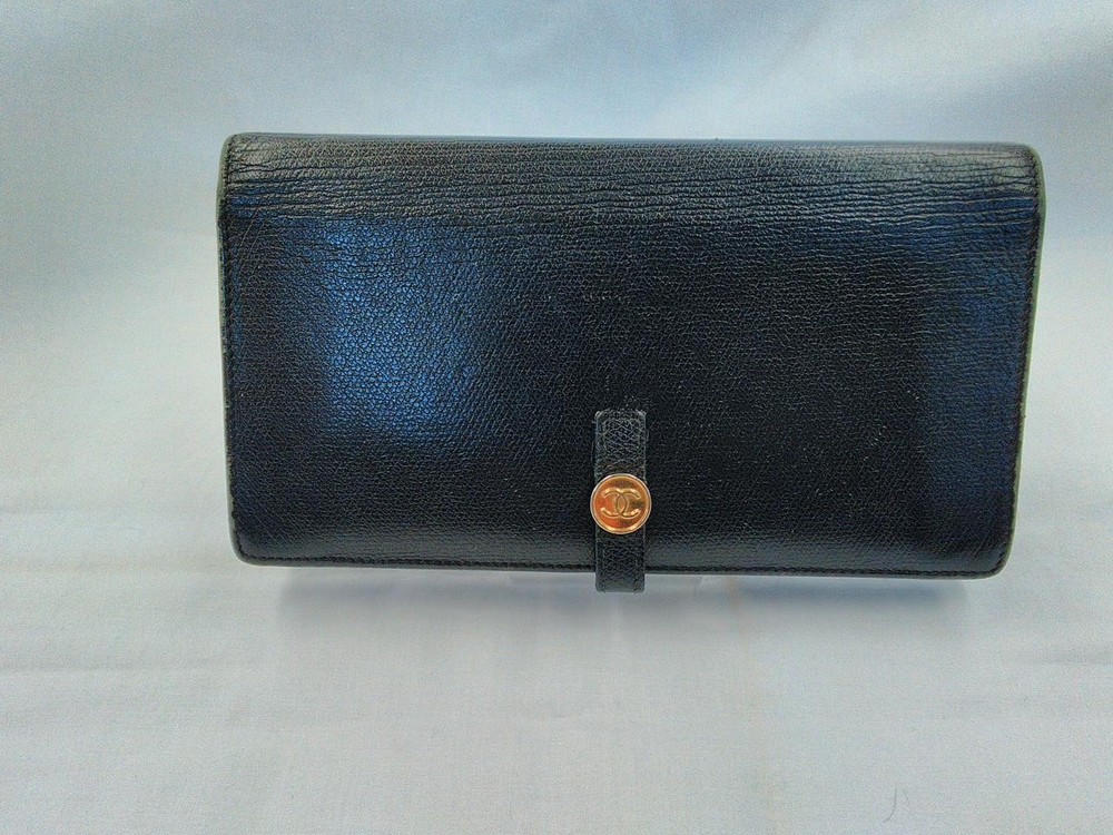 Chanel Caviar Skin Long Wallet in Black Classic Quilted Design