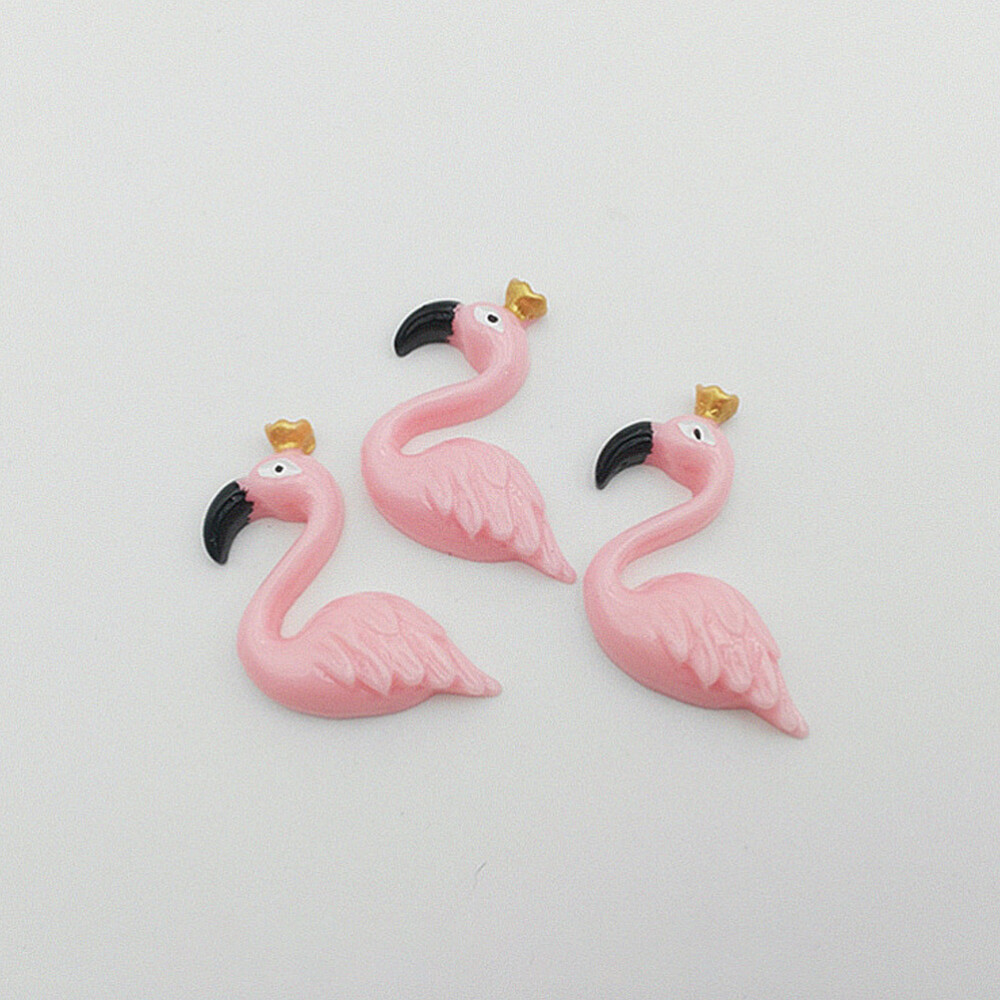 50 PCS Cartoon Flamingo Phone Case Decor Beads for Mobile Phones Cases