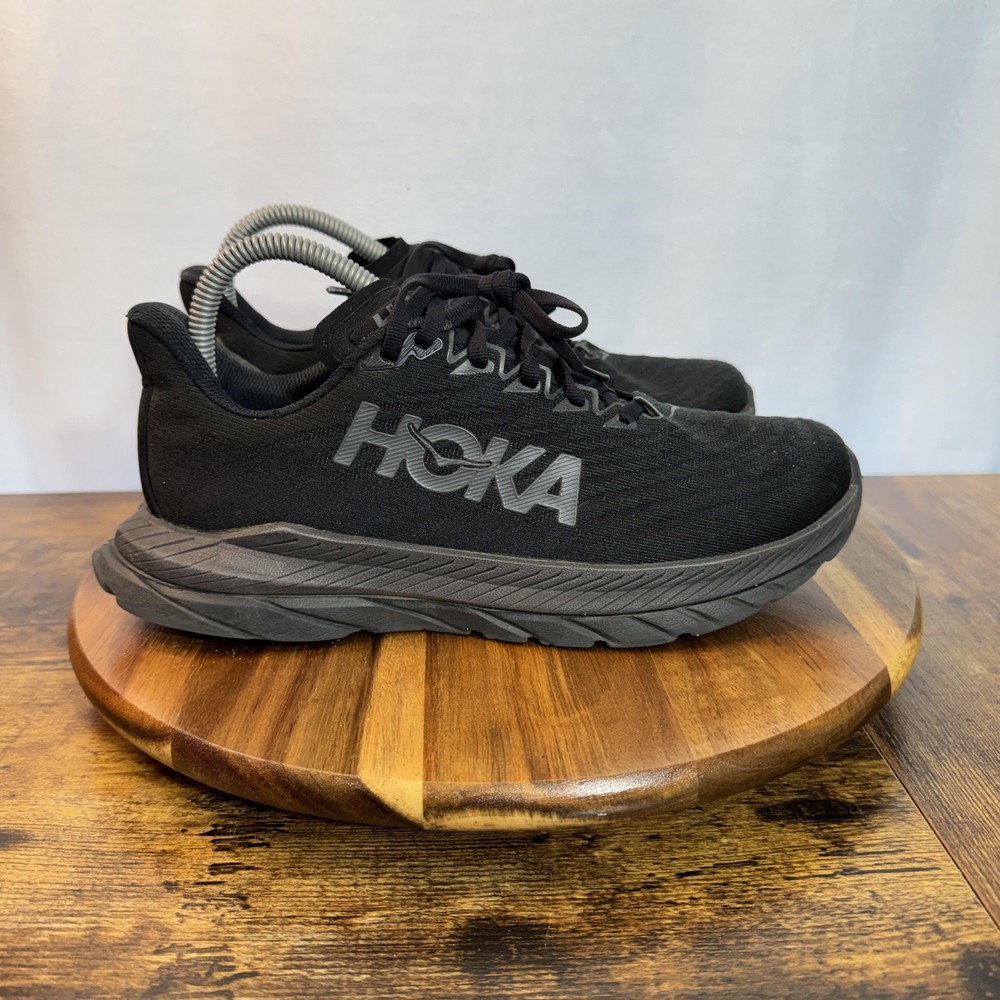 Hoka One One Mach 5 Shoes Womens Size 7.5 Black Running Road Cushion Sneakers
