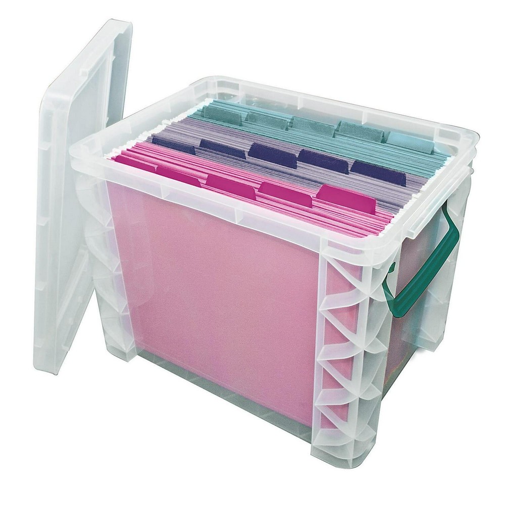 Advantus 19L Clear Sea Breeze Super Stacker Plastic Storage Container