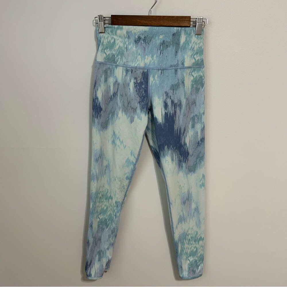Aerie High Waist Tie Dye Blue White Leggings Women's Size Medium