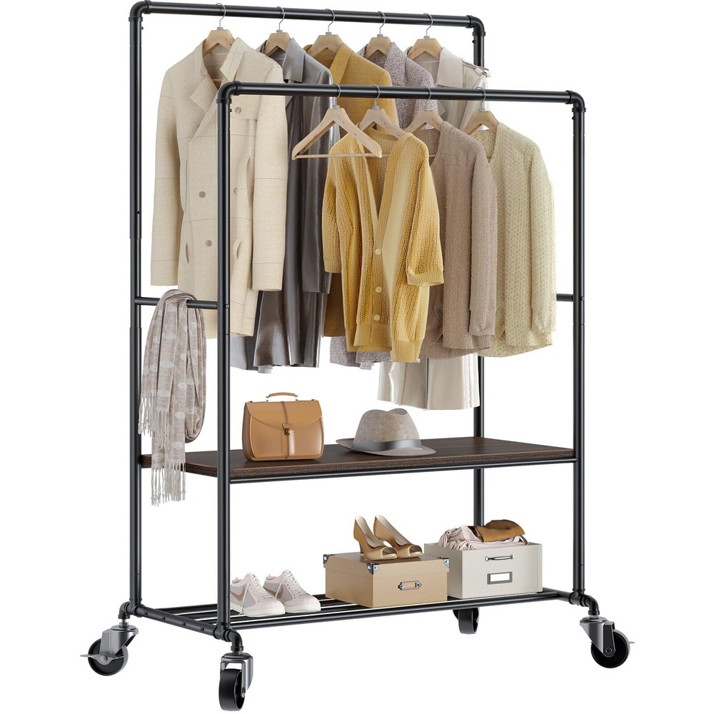 Clothes Rack with Shelves, 39 Inch Garment Rack, 400lb Load Capacity, Sturdy ...