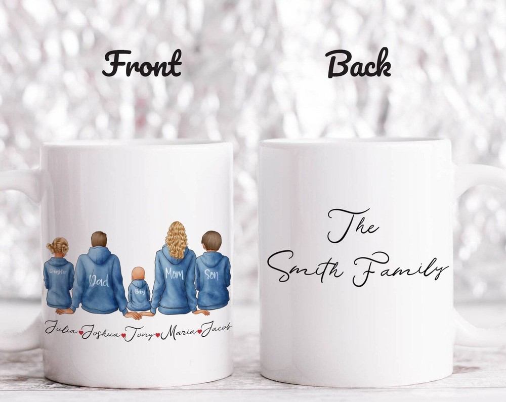 Personalized Family Mug Custom Family Gift Personalized Mom Dad Coffee Cup