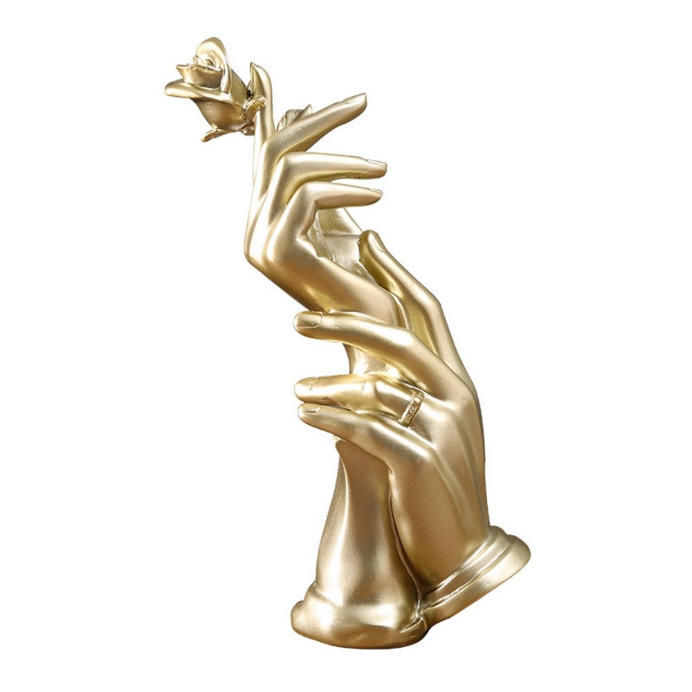 -Wedding Valentines Day Gift Fashion-Home Decor Resin Hands Hold Flower6022-image