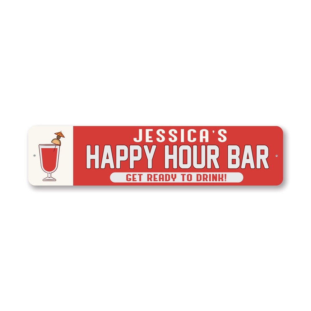 Custom Happy Hour Bar Metal Sign