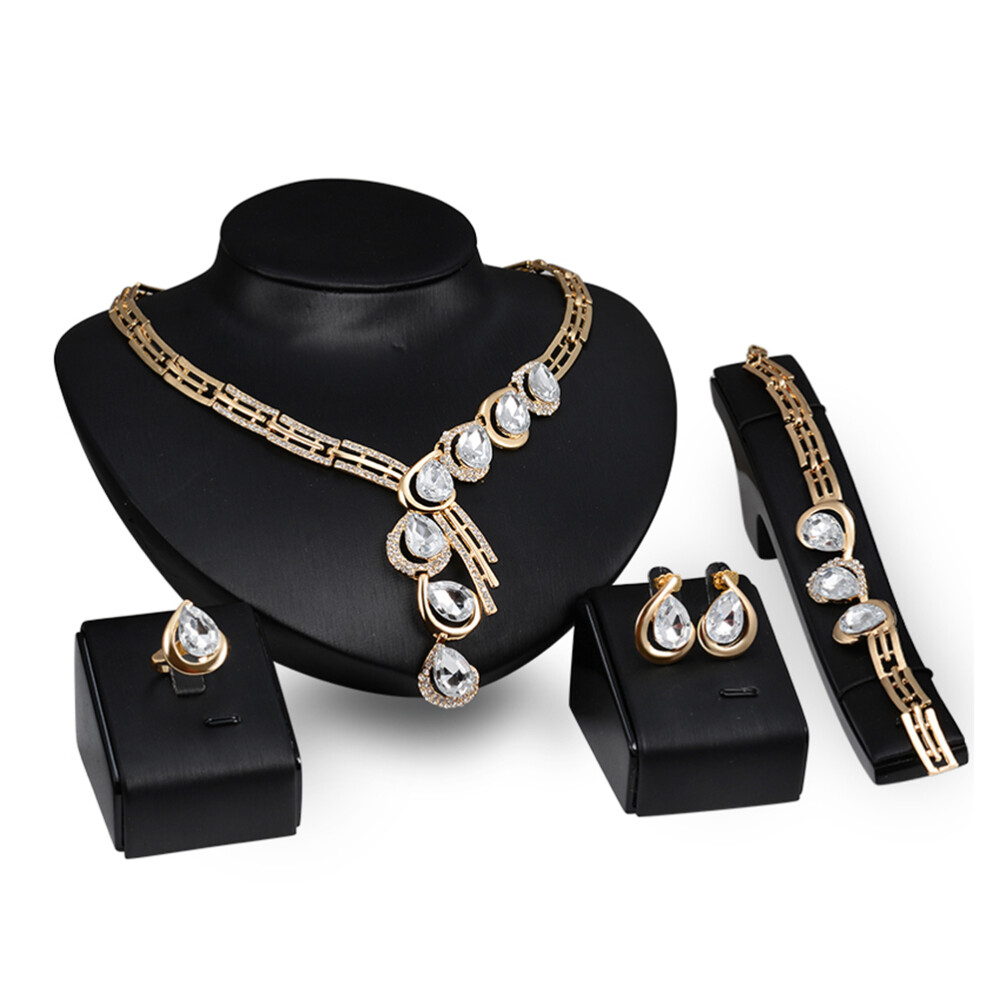 Bridal Necklace for Wedding Earring Bracelet Church Meeting Jewelry