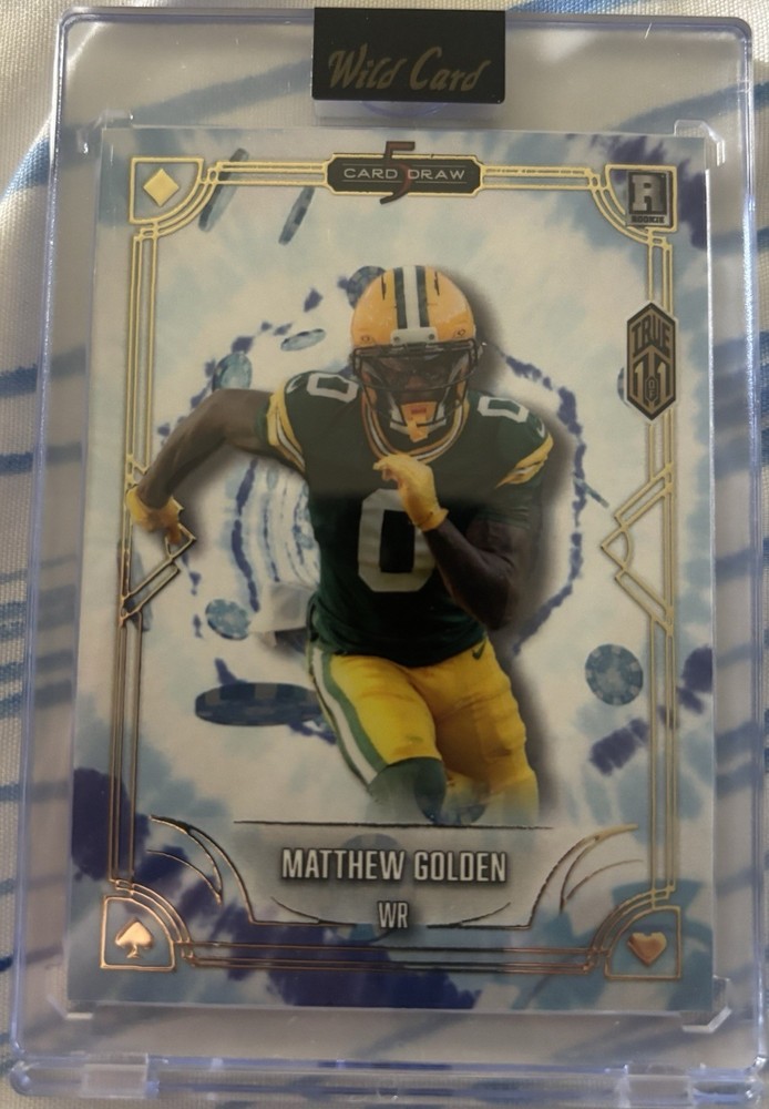 Wild Card 5 Card Draw Matthew Golden Rookie True 1 of 1 Football Card