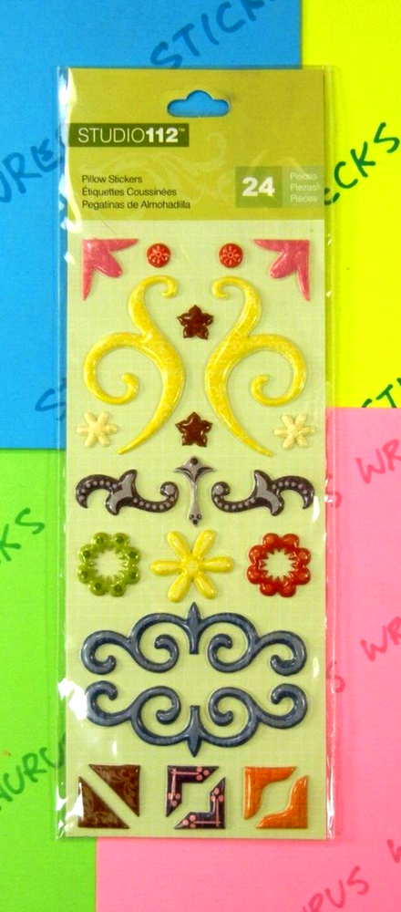 Swirls & Frames Pillow Stickers 1 Sheet Sticker Pack Studio 112