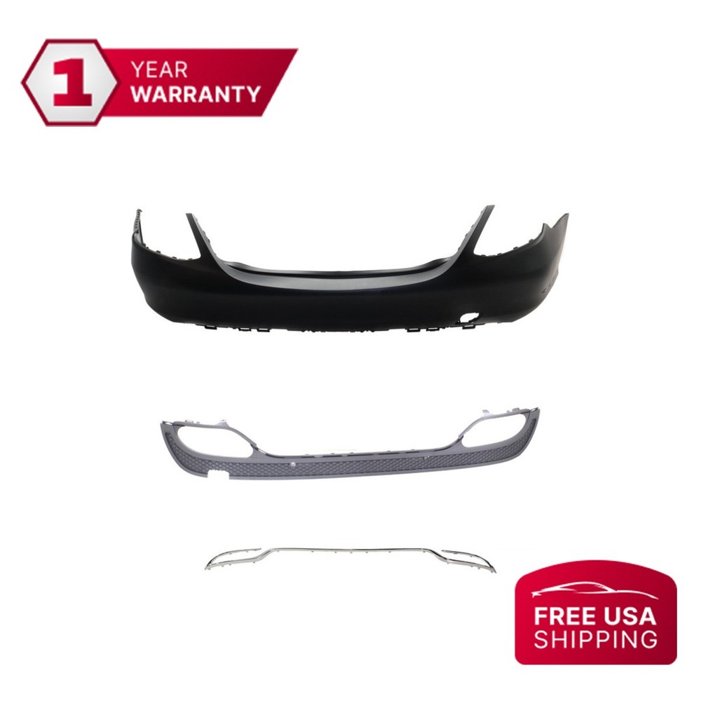 Rear Lower Bumper Cover Kit 2015-2017 Mercedes C300 4Matic
