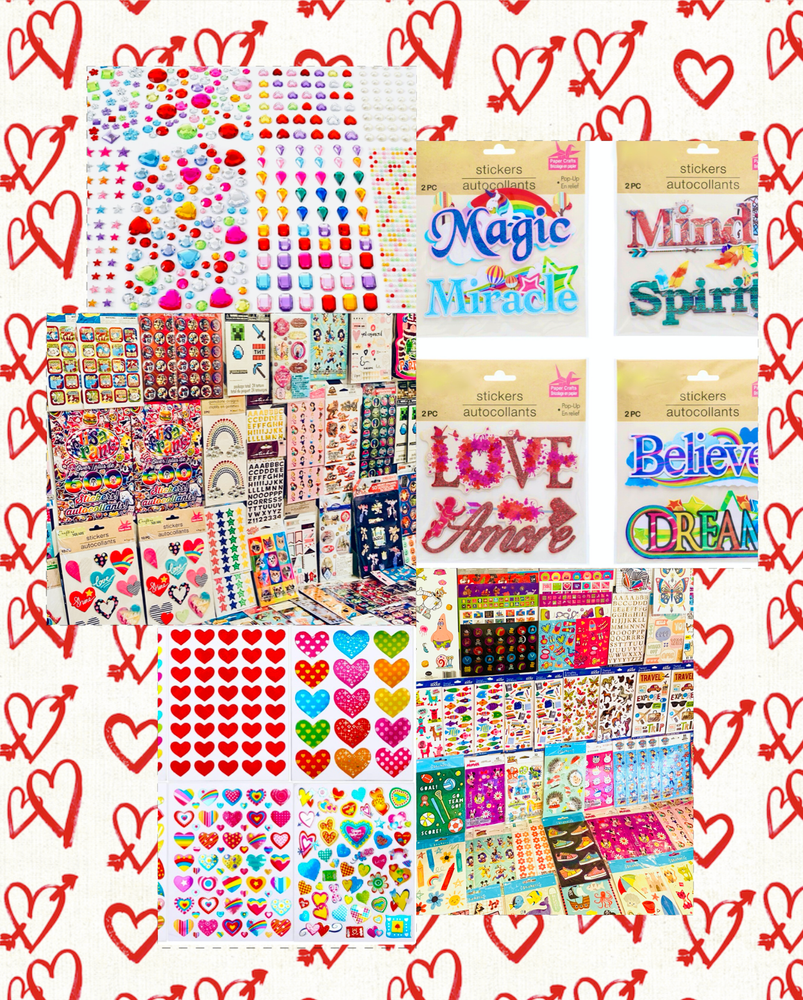 1119+ Stickers Scratch & Sniff, Pop Up, Puffy, Glitter, Glossy, Metallic, Foil