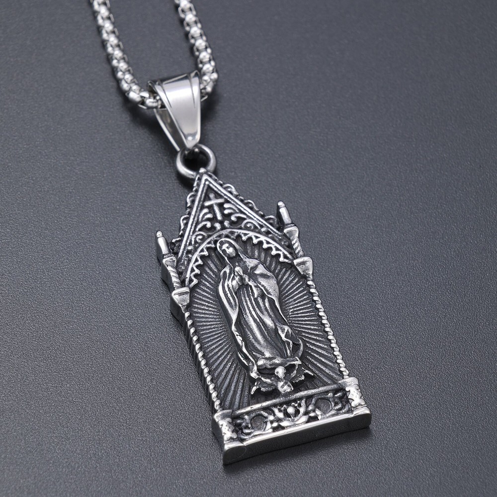 Virgin Mary Temple Stainless Steel Pendant 24