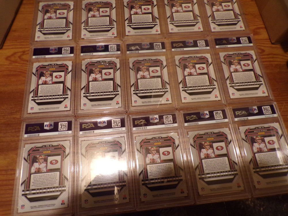 2022 CRONICLES #PB8 BROCK PURDY GEM MT PRIZM BLACK PSA 10 (15 cards)