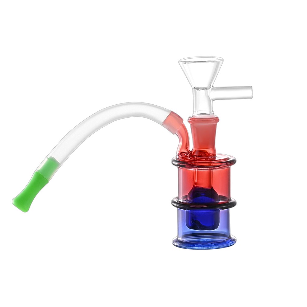 Mini Glass Bong Portable Water Pipe with 10mm Bowl Perc