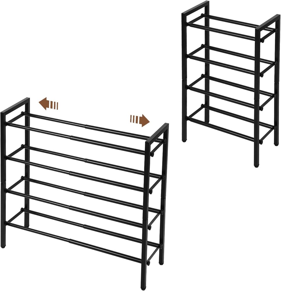 4-Tier Adjustable Expandable Shoe Rack Durable Storage Organizer