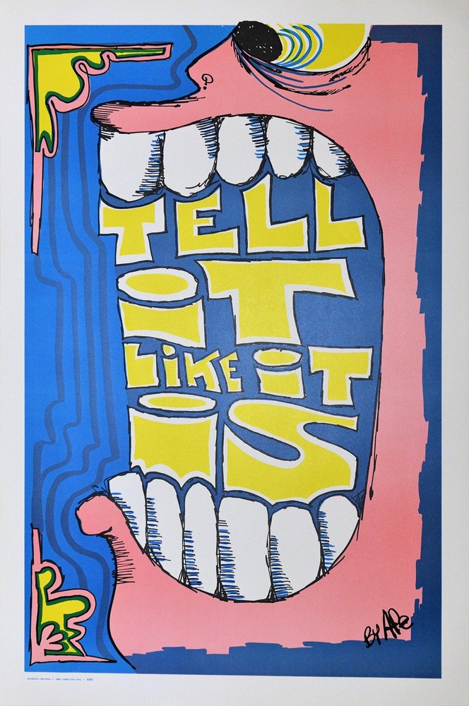 Vintage Nos Tell It Like It Is Protest Poster - Home Decor Art Print for Men