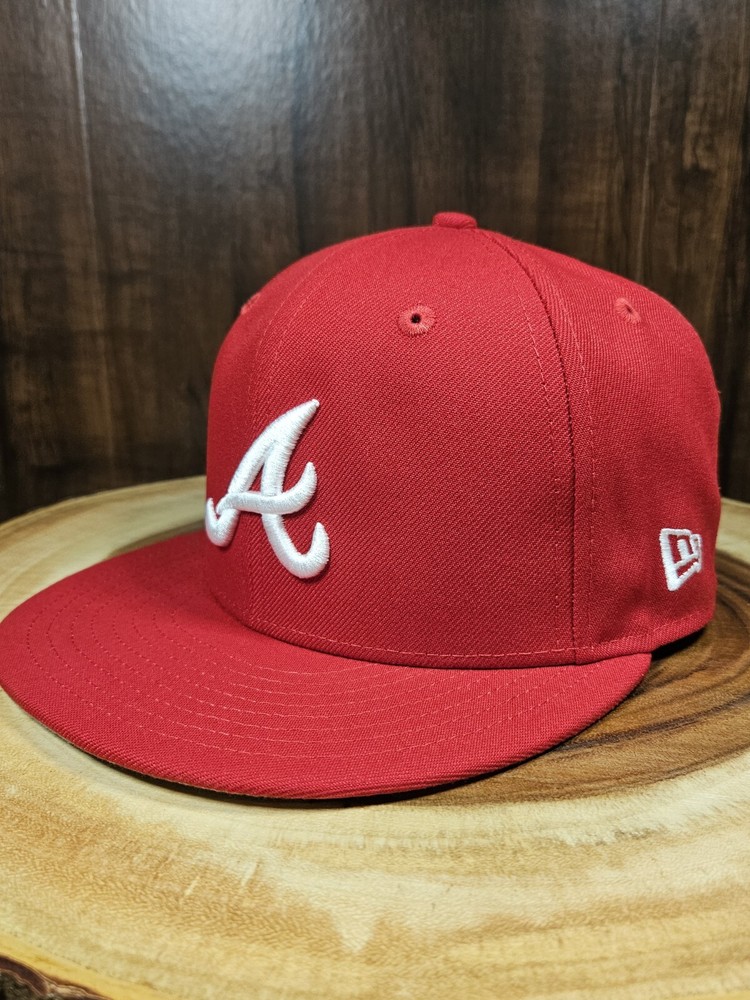 Atlanta Braves New Era 59Fifty Fitted Hat Cap Size 7 Red MLB Baseball