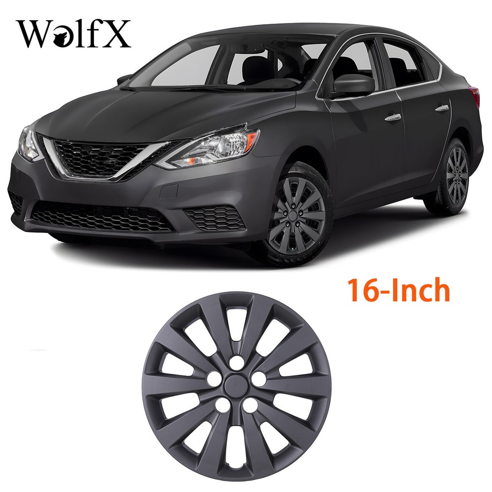 16-Inch Matte Black Snap-On Wheel Cover for 2013-2019 Nissan Sentra