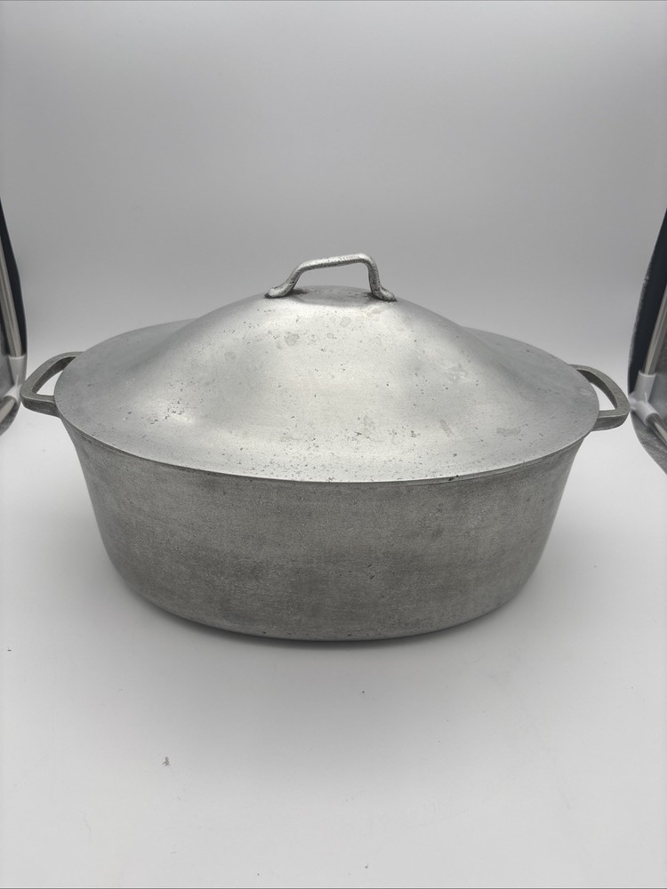 Vintage Super Maid Cookware Aluminum Pot With Lid Dutch Oven Roaster Pan Stock