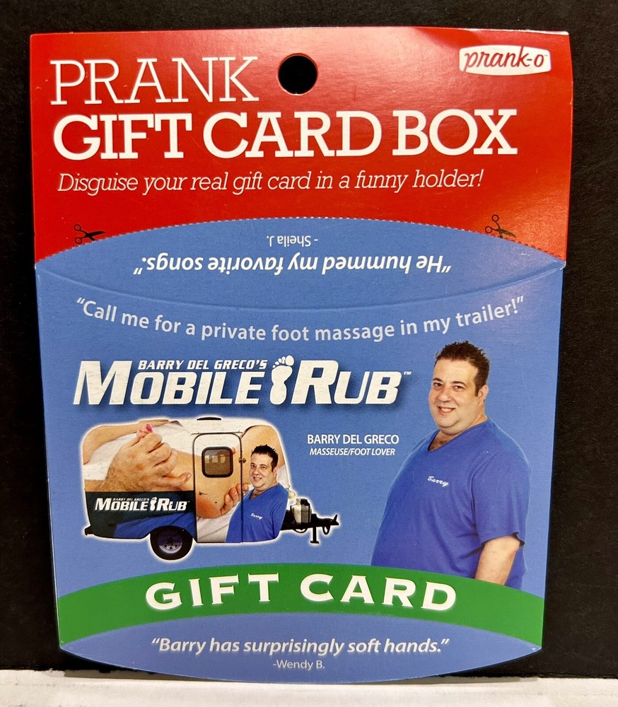Prank Gift Card Holder - Barry Del Greco’s Mobile Foot Rub-NEW-image