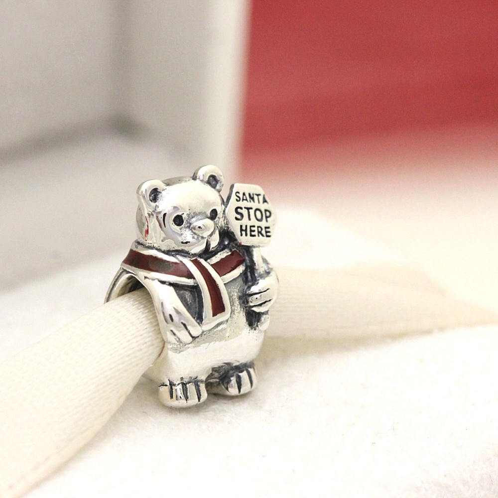 Pandora Silver Christmas Polar Bear Enamel Bead 796466EN39 On Sale-image
