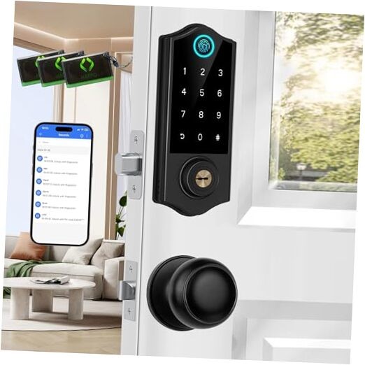 Smart Keyless Fingerprint Door Lock with App Control and Handle Set