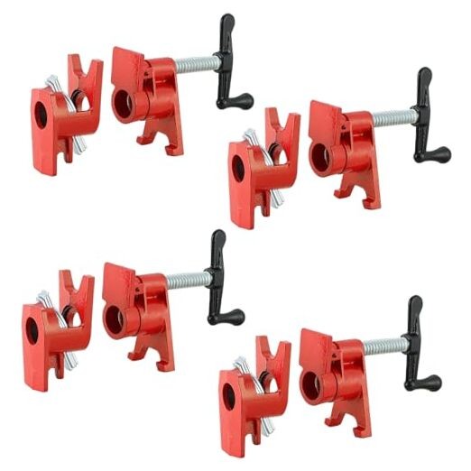 3/4 Inch Heavy Duty Wood Gluing Pipe Clamp Set for Woodworking and Metalworking Projects