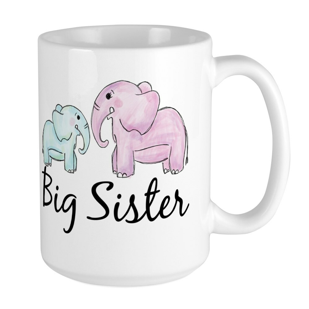 CafePress Big Sister Mugs Coffee Mug, Large 15 oz. White Coffee Cup (286252796)
