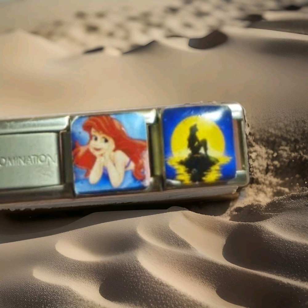 Little Mermaid 9MM Stainless Steel Italian Charm with Photo USA