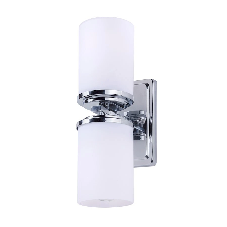 Forte Lighting 2424-02-05 Duo 2-Light Chrome Satin Wall Sconce