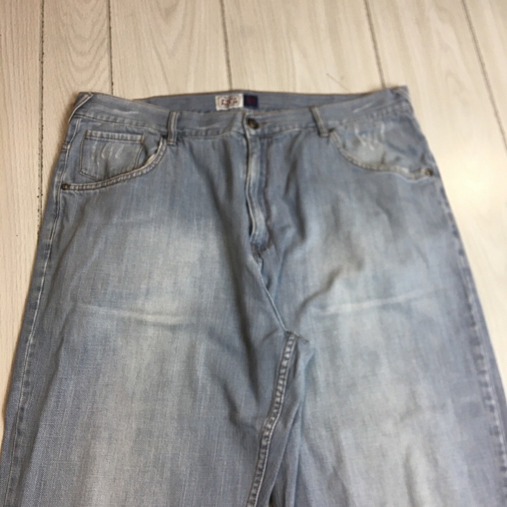 Vtg Phat Farm Baggy Wide Leg Jeans 40x32 Y2K Hip Hop Light Wash Men