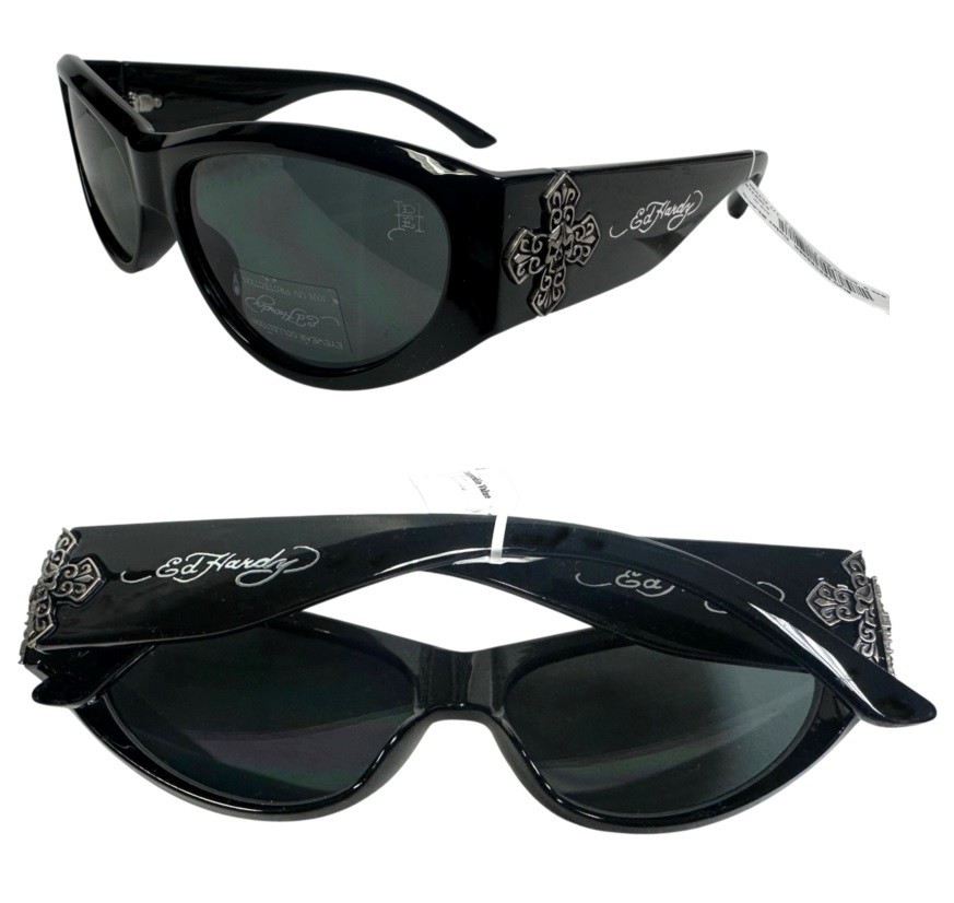 New Womens Sunglasses Ed Hardy IRNCR88BK Black/Gray