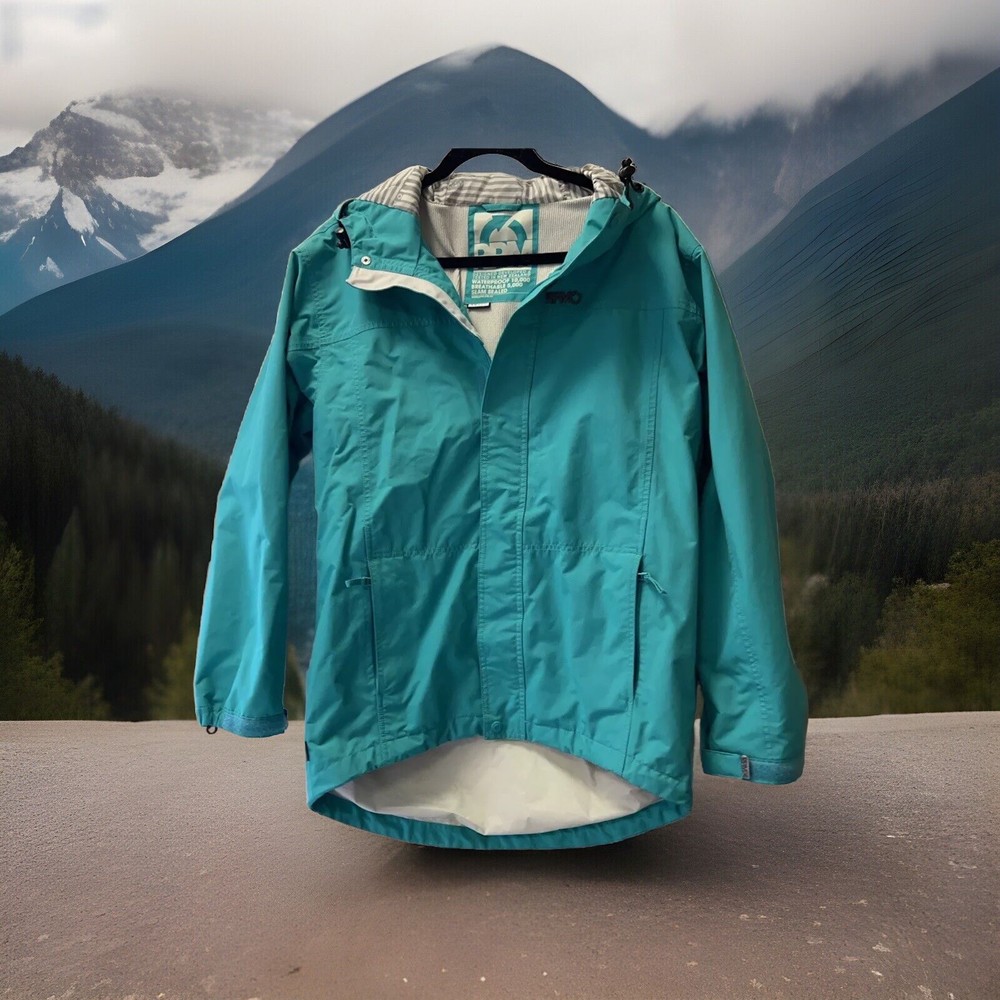 RPM Men’s Jacket Hooded Rain Coat BLUE Green New Zealand Boating waterproof Sz S