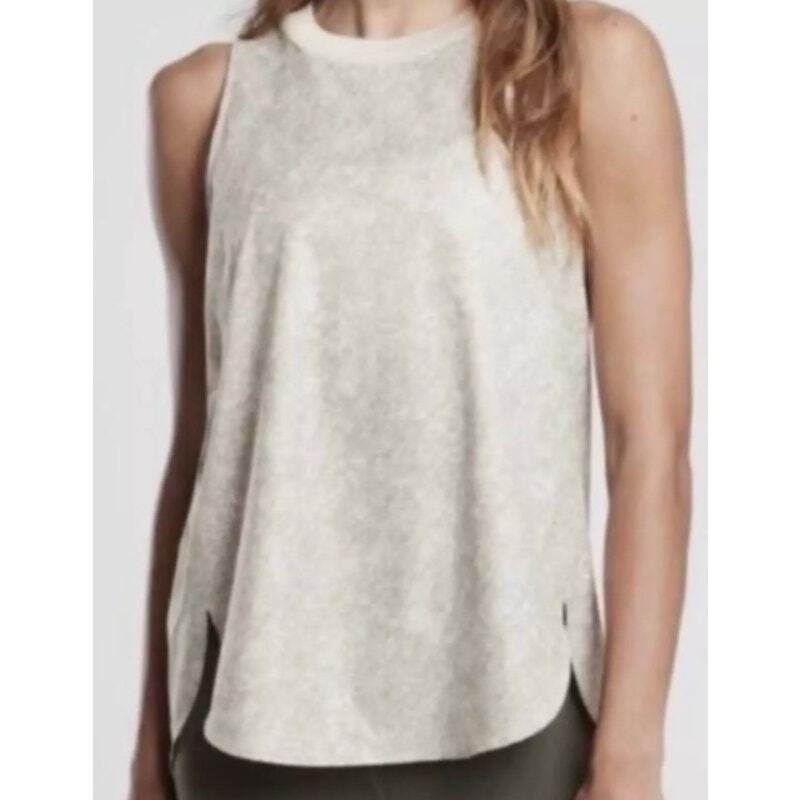 Athleta Size S Zephyr Tank Viper Beige Snake Print Athletic Sporty Workout