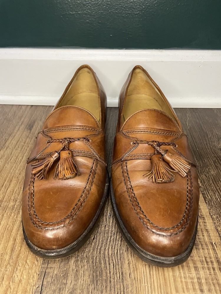 Johnston Murphy Cellini Tassel Loafer Brown Leather Size 12