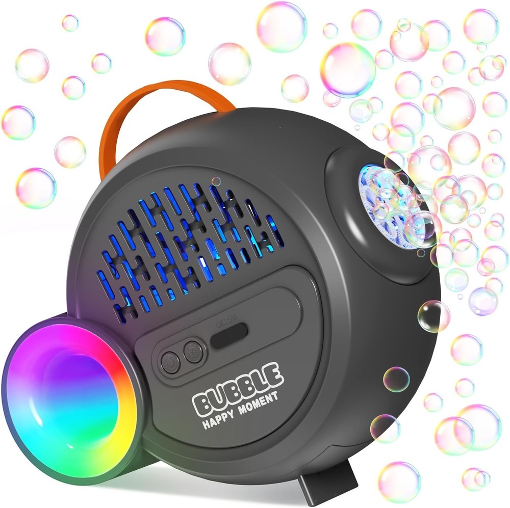 Bubble Machine for Kids Toddlers,Automatic Maker with RGB Gray