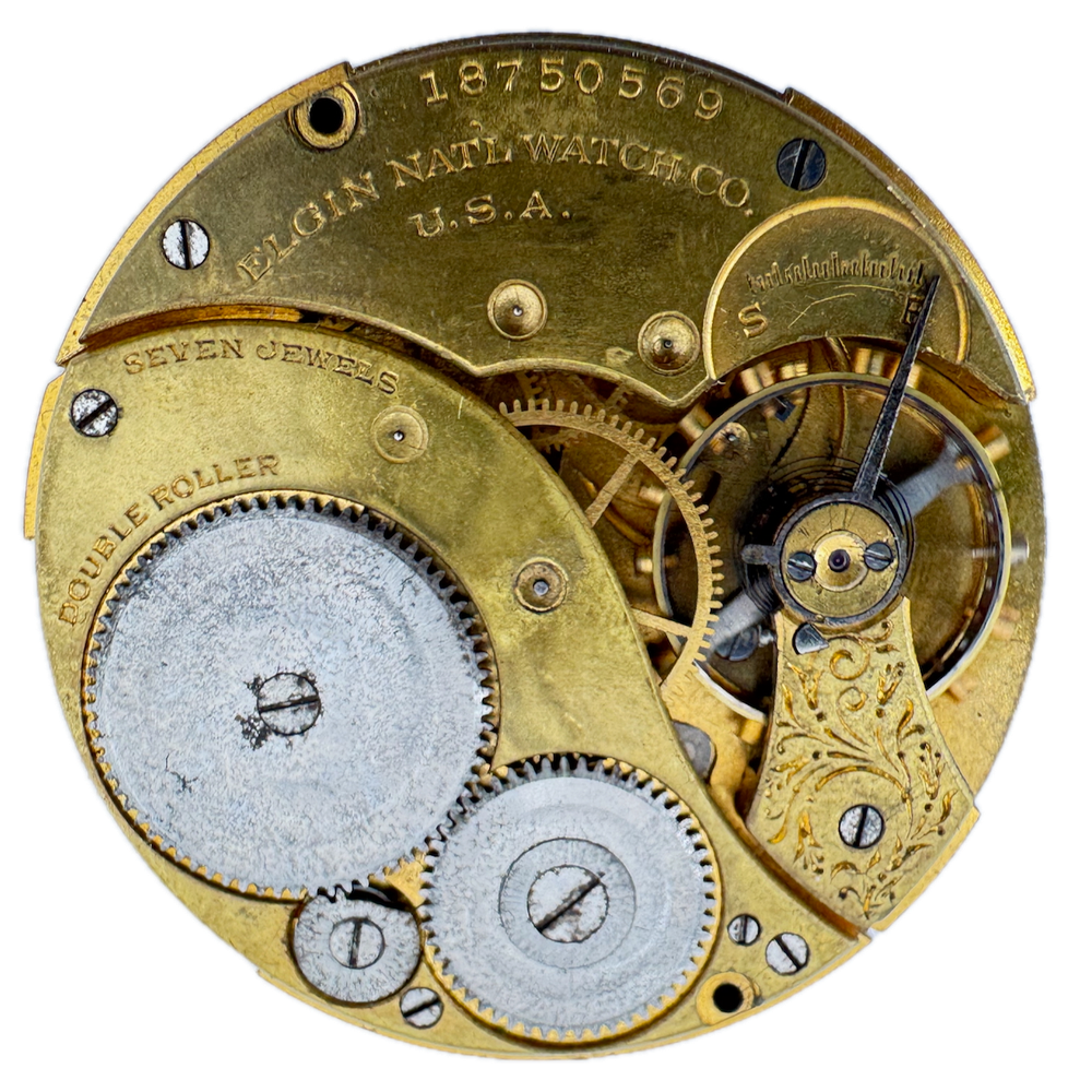 Antique 12s 1916 Elgin 7 Jewel Mechanical Pocket Watch Movement 311 USA