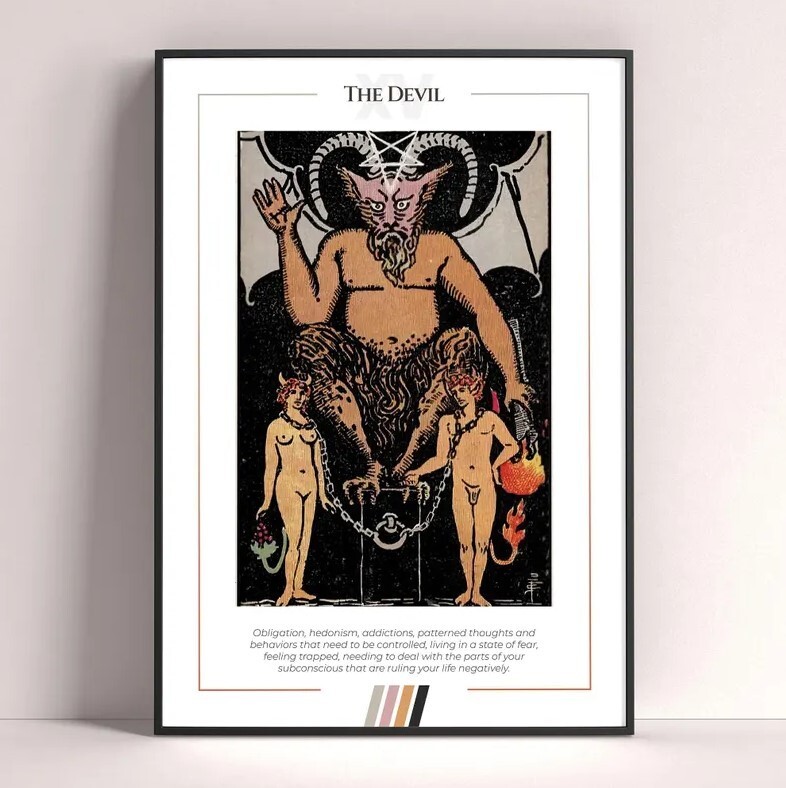 Devil Tarot Card Art Print Digital Download Poster