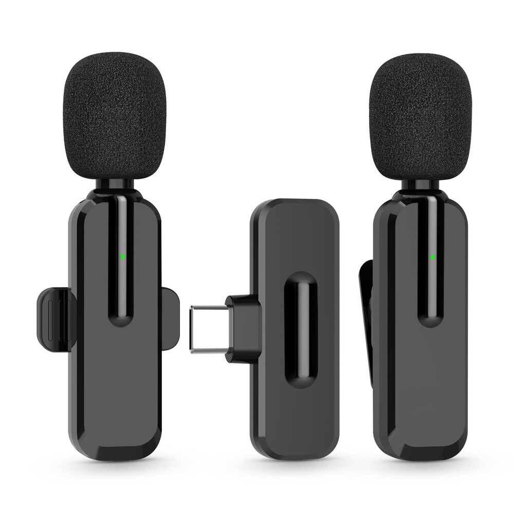 Wireless Mini Microphone for iPhone 15 Bluetooth Lavalier Android Mic for YouTube Videos