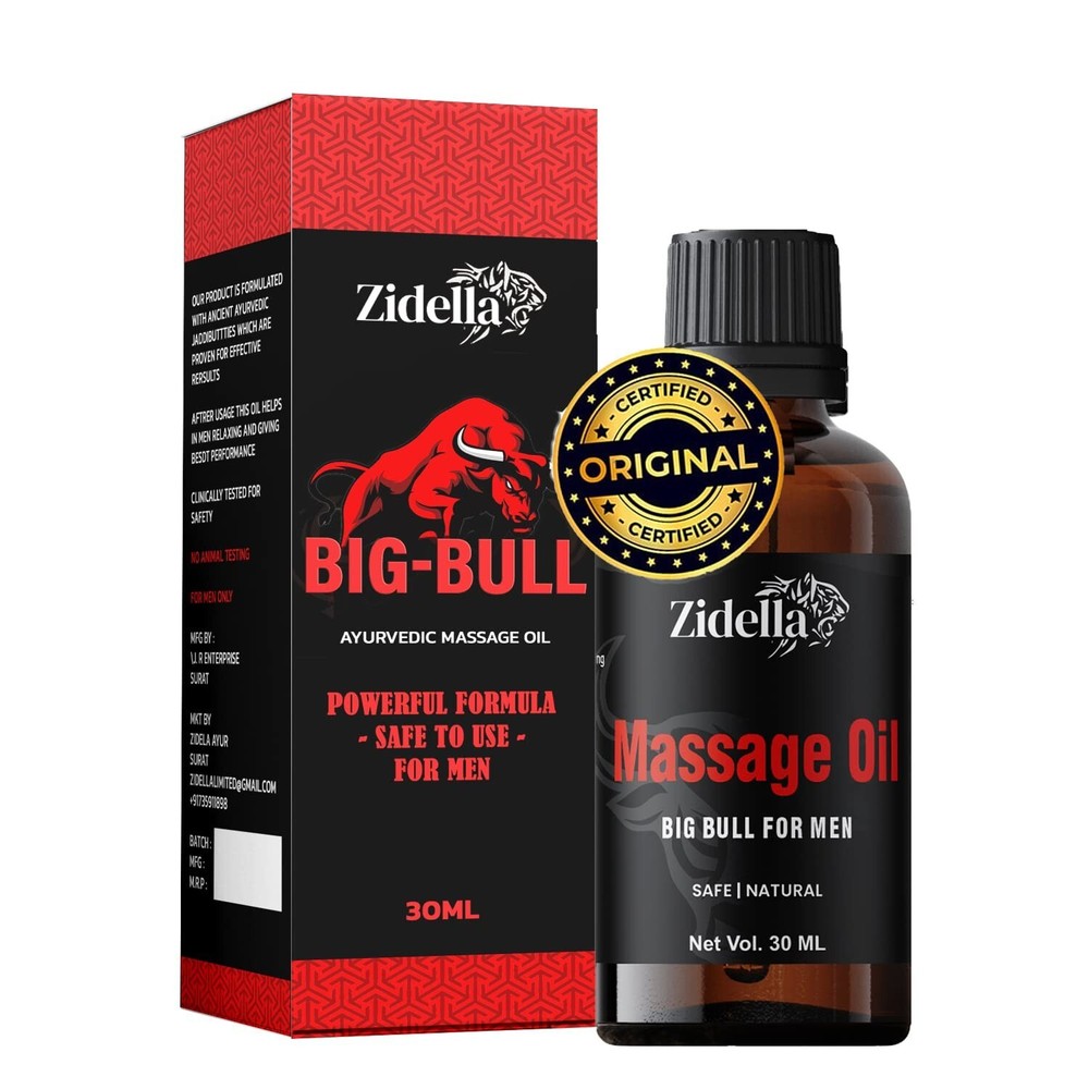 Bigbull Pure Ayurvedic Mens Massage Oil 30ml Natural Herbal Remedy