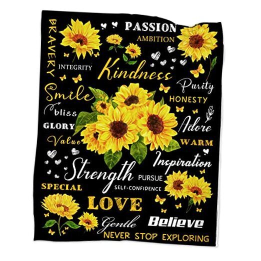s for Women, Sunflower Blanket 50''x60'' Positive 50*60in Sunflower Gift
