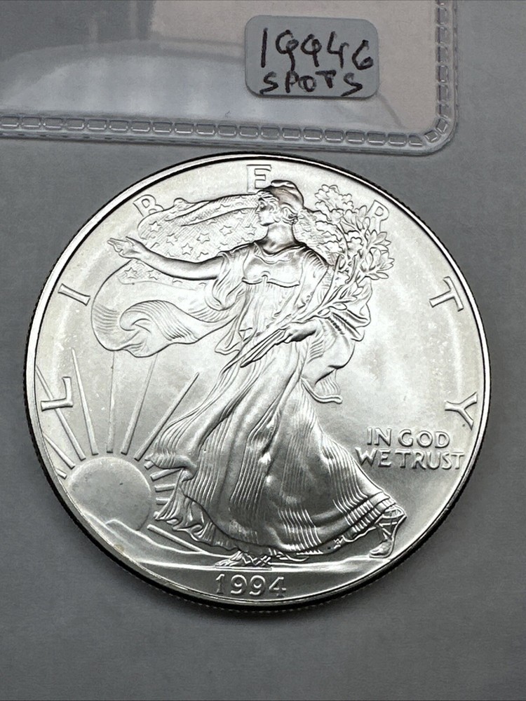 1994 US American Silver Eagle! KEY DATE 1 oz 0.999 fine  Uncirculated Some Spots