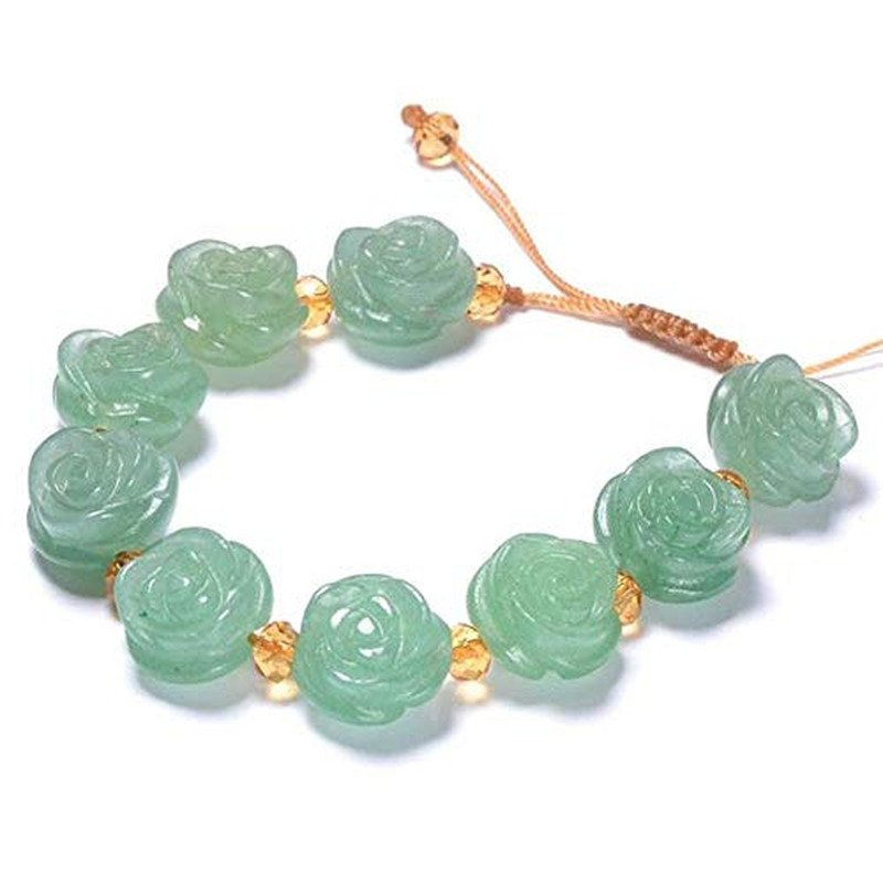 Braclet Natural Dongling Green Rose Jade Bracelet Green Jade Bangle Jewlery