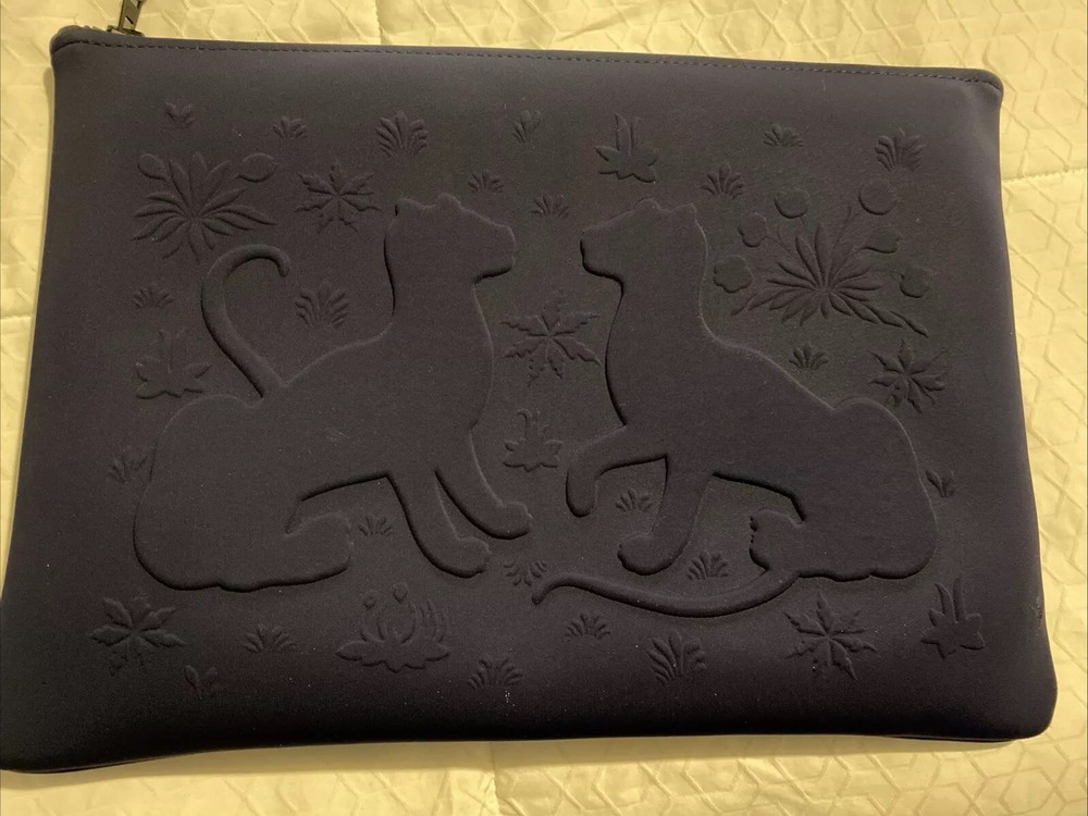 Hermes Bain Bouton DOr Blue Neobain Large Clutch Pouch Bag for Women