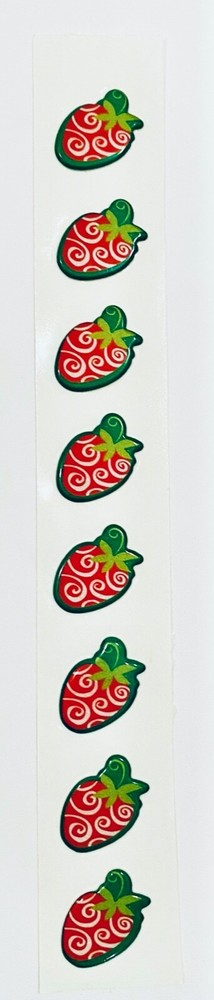 VINTAGE 80s Puffy Strawberry Swirl Scented Stickers, Scratch N Sniff  in Vinyl